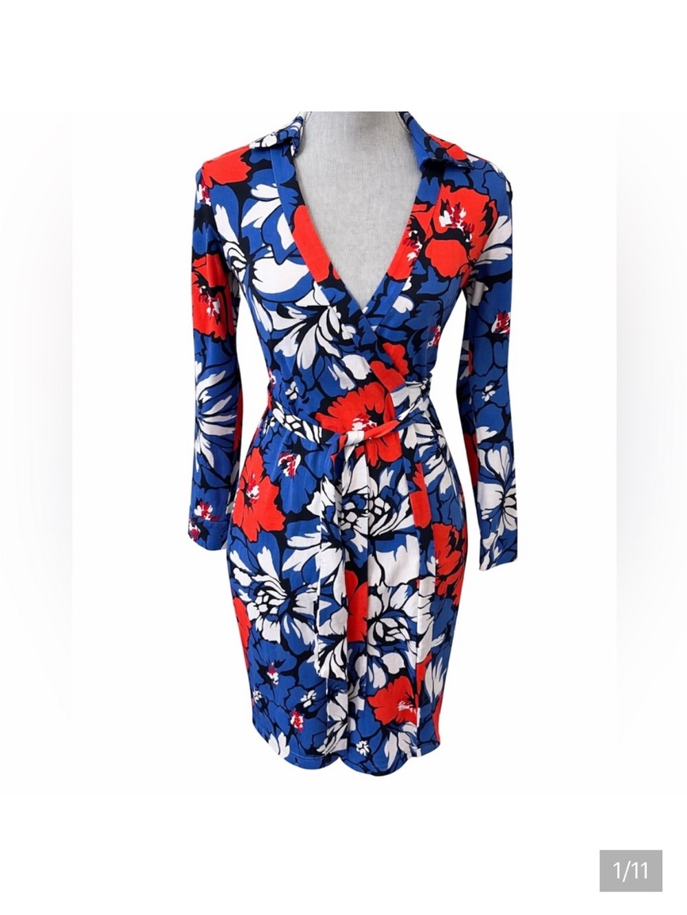 Diane von Furstenberg Wrap dress Floral Midi Size 2 Like New
